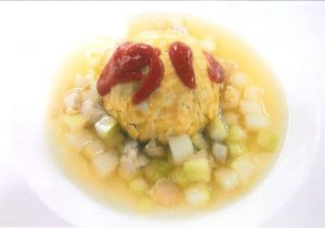 県産野菜のオムライススープ仕立て