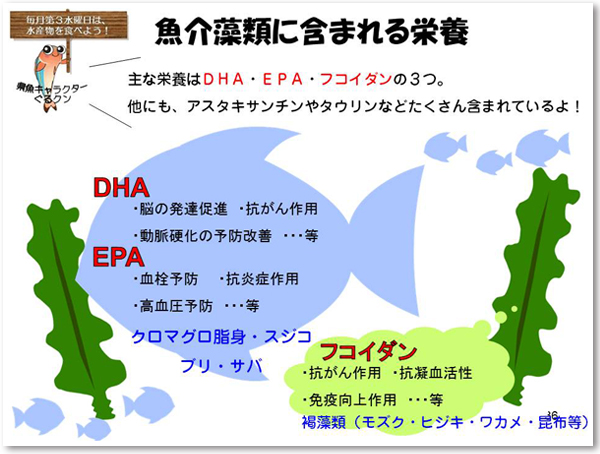 魚介藻類に含まれる栄養