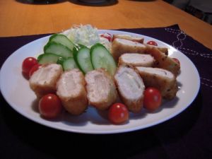 シブイとチーズのチキンカツ