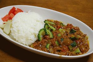 ゴーヤーと冬瓜の島野菜キーマカレー