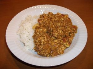 島豆腐とひき肉のキーマ風カレー