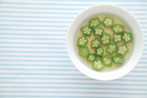 オクラ餡かけひんやり卵豆腐