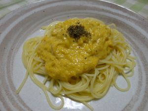 島カボチャのクリームパスタ