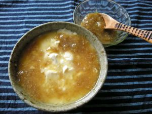 黒糖しょうが餡かけ☆豆腐の茶碗蒸し