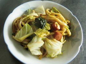 県産野菜の焼うどん