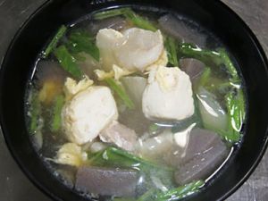 県産野菜が入った豆腐チャンプルースープ