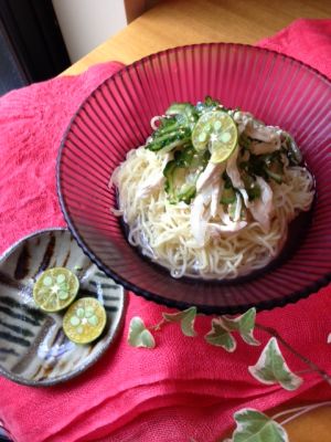 ゴーヤとシークワーサーのさわやか冷麺