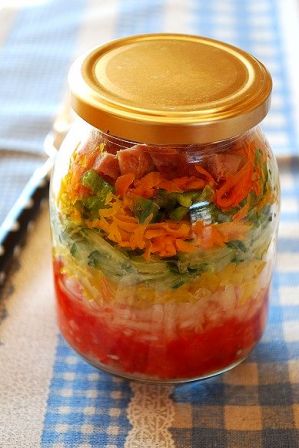 シリシリ野菜で♪フレッシュジャーサラダ