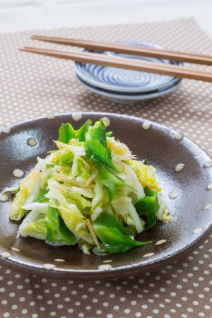 シカクマメと白菜のしゃっきりサラダ