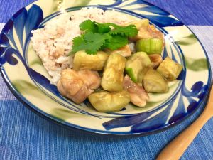 へちまと鶏肉のアジアンプレート