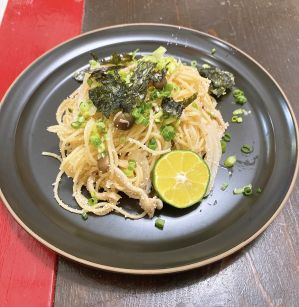 爽やかシークワーサーと明太きのこパスタ